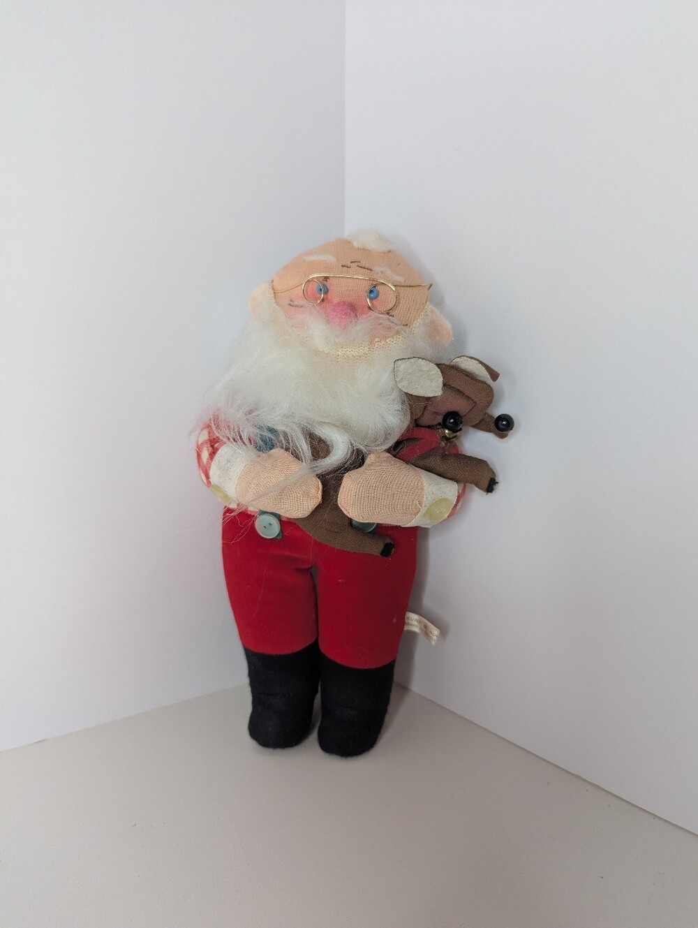 Vintage Rare Kurt Adler Santa Holding a Reindeer Doll